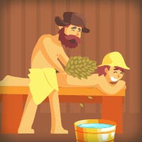 Анимационный GIF баннер для рекламы заказа банщиков